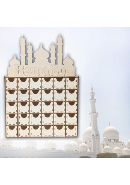 Ahşap Ramazan Bayramı Mübarek Advent Takvimi Müslüman Islami Bayram Süslemeleri Süsleme Parti Malzemeleri (Yurt Dışından) fiyatları