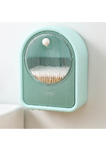 Delme Gerektirmeyen Saklama Kutusu Duvara Monte Düzenleyici Duvara Monte Edilen Çevirmeli Yapışkanlı Kozmetik Pamuklu Çubuk Tutucu Ev Pembesi (Yurt Dışından) indirimleri