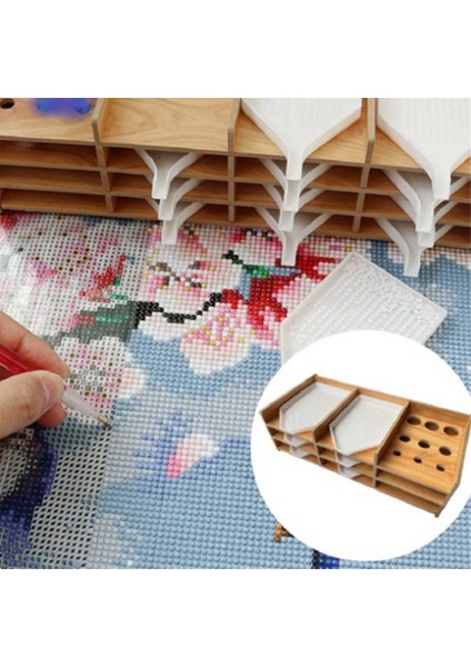 5d Kendin Yap Elmas Çok Katmanlı Raf Boyama Aleti Saklama Tepsisi Matkap Kalem Düzenleyici Nakış Parçaları - Stil 1, 9 Izgara (Yurt Dışından) modelleri