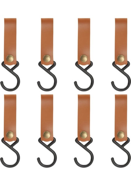 Adet Deri S Kancası Deri Kanca, S Şeklinde Kancalar, Asma Kancası, Kamp Kancası Askı Kancaları (Kahverengi) (Yurt Dışından)