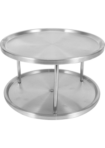 Baharat Rafı Paslanmaz Çelik Düzenleyici Tepsi 360 Derece Dönebilen 2 Standlı Yemek Masası Mutfak Tezgahları Dolapları Için (Yurt Dışından)