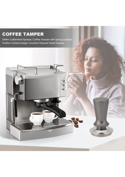 53MM Kalibre Edilmiş Espresso Kahve Sabotajı, Yaylı Pozisyonlu Sınırlı Tasarım Sabit Basınçlı El Sabotajı Gri (Yurt Dışından) fırsatları