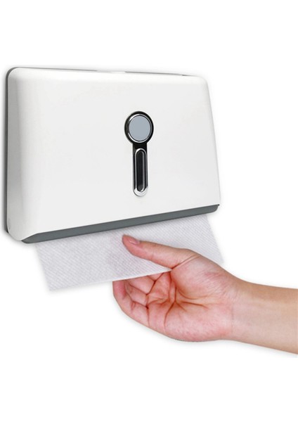 2'li Ticari Kağıt Havlu Dispenseri Duvara Monte - Yapışkanlı - Delme Gerektirmez - Kilitli - Mutfak Için (Yurt Dışından)