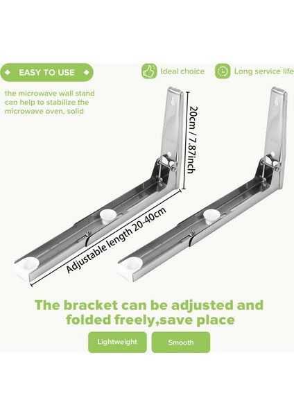 Destek Çerçevesi Çelik Katlanabilir Esnek Raf Mikrodalga Fırın Duvar Montaj Braketi Paslanmaz Gümüş (Yurt Dışından) indirimleri