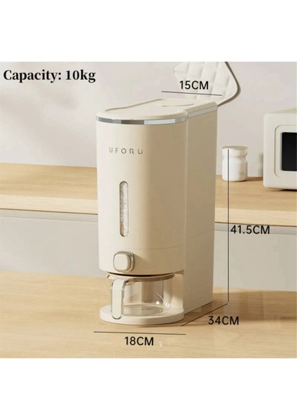 Mühürlü Pirinç Kovası Mutfak Pirinç Saklama Kutusu Nem Geçirmez Böcek Geçirmez Kapaklı Pirinç Kovası Bardaklı 10 kg (Yurt Dışından) modelleri