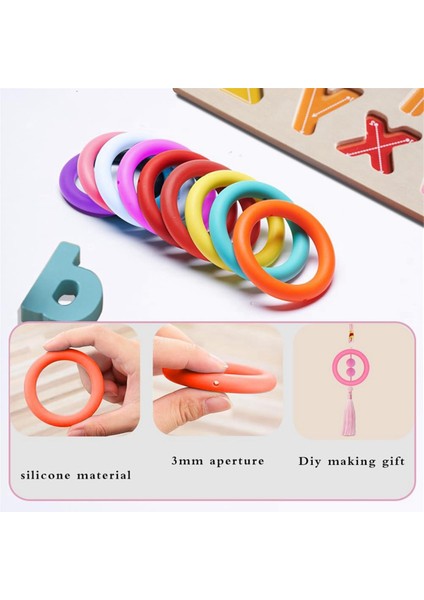 Silikon Boncuk Halkası 65MM Kauçuk Boncuklar Toplu Yuvarlak Boncuklar Kendin Yap Boncuklar Anahtarlık Kalem Takı Bilezik Yapımı Malzemeleri (Yurt Dışından) fırsatları