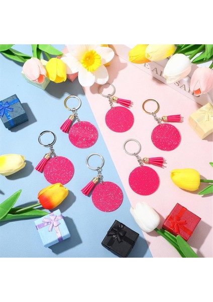 Akrilik Anahtarlık Boş Anahtarlık 1,97 Inç Simli Akrilik Boş Dıy Anahtarlık Püskül Gül Kırmızısı (Yurt Dışından) modelleri