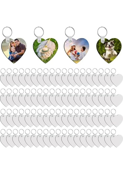240 Adet Sublimasyon Anahtarlık Boş Kalp Çift Taraflı 80 Adet Sublimasyon Anahtarlık Boş 160 Halka ve Klipsli (Yurt Dışından)