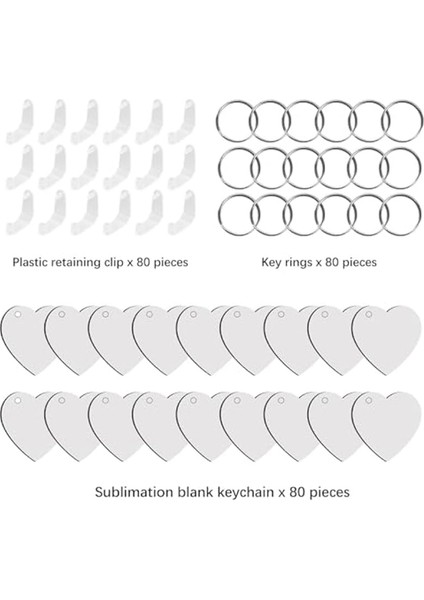 240 Adet Sublimasyon Anahtarlık Boş Kalp Çift Taraflı 80 Adet Sublimasyon Anahtarlık Boş 160 Halka ve Klipsli (Yurt Dışından) fiyatları