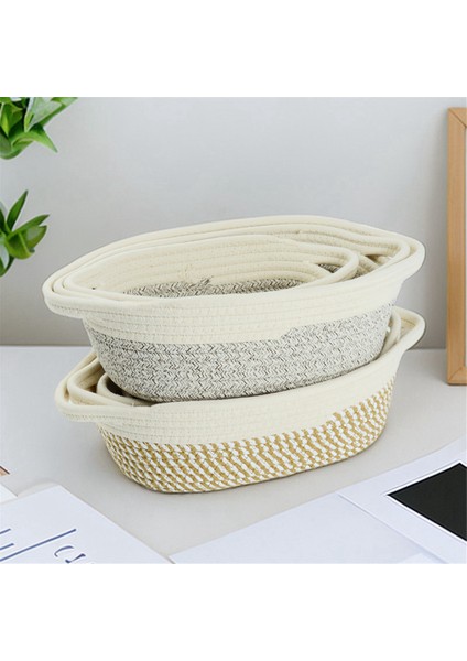 Halat Saklama Sepetleri 3'lü Düzenleyici Dokuma Sepet Seti - Giysiler, Yatak Takımları Için Taşınabilir Pamuklu Kutular (Yurt Dışından) fırsatları