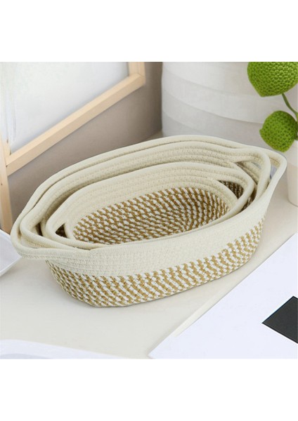 Halat Saklama Sepetleri 3'lü Düzenleyici Dokuma Sepet Seti - Giysiler, Yatak Takımları Için Taşınabilir Pamuklu Kutular (Yurt Dışından) indirimleri