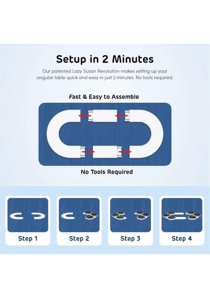 Döner Tablalı Susans Revolution Tepsi Genişletilebilir Taşınabilir Masaüstü Döner Servis Tepsisi Mutfak Yemek Masası Için 6 Tabak Tutar (Yurt Dışından) fiyatları