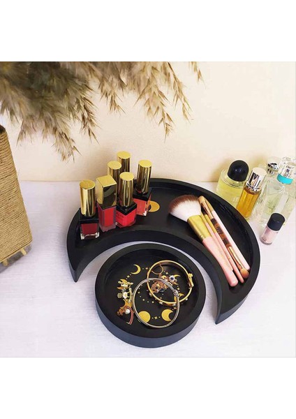 Kullanışlı Dekor Tepsisi Kullanışlı Ahşap Ay Tepsisi Yuvarlak Dekorasyon Ahşap Aromaterapi Esansiyel Yağ Tepsisi (Yurt Dışından) indirimleri