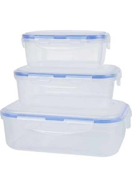 Çocuklar Için 3 Parçalı Plastik Öğle Yemeği Kutusu Bento Kutusu Gıda Saklama Kutusu Okul Ofis Çalışanı Açık Hava Pikniği (Yurt Dışından)