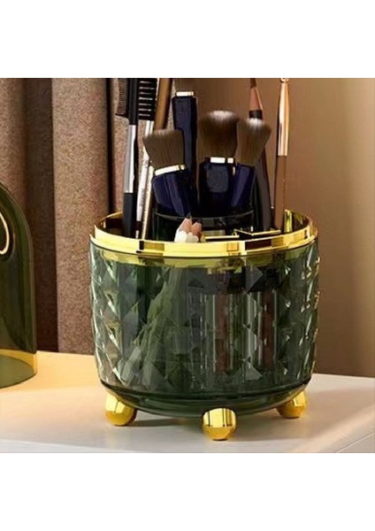 360 Derece Dönebilen Masaüstü Düzenleyici Kutu Çok Fonksiyonlu Döner Kozmetik Fırça Kabı Rujlar Için Toz Geçirmez Kapaklı (Yurt Dışından) indirimleri