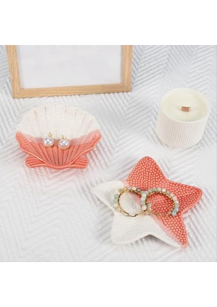 Mücevher Tepsisi, Küçük Anahtar Kasesi, Deniz Kabuğu Seramik Dekoratif Mücevher Tepsileri, Yüzükler, Küpeler, Kolyeler, Bilezikler, Anahtarlar (Yurt Dışından) indirimleri