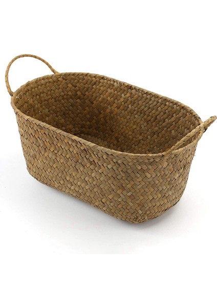 El Yapımı Dokuma Saklama Sepeti Hasır Gıda Kabı Makyaj Düzenleyici Rattan Ekmek Meyvesi Kabı Tutucu (M, 27X17X11CM) (Yurt Dışından) fiyatları
