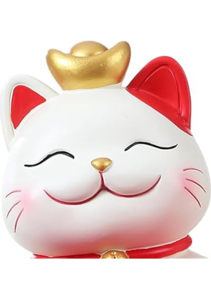 Şanslı Kediler Heykeli Süsleme Çeşitli Eşyalar Konteyneri Yaratıcı Reçine Figürin Masaüstü Düzenleyici Mücevher Biblo Tepsisi A (Yurt Dışından) indirimleri