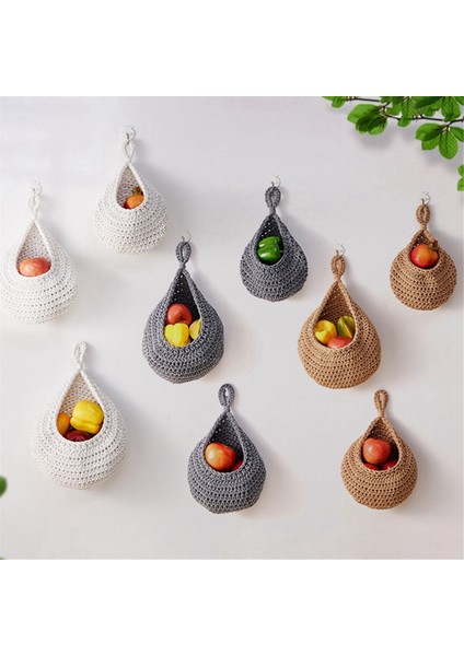 Mutfak Için Duvara Asılı Meyve Sepetleri 3'lü Paket Dokuma Ürün Tutucu Sebze Askılı Sepet C (Yurt Dışından) fiyatları