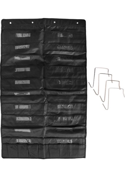 Isim Etiketli 20 Cepli Kapı Askılı Dosya Düzenleyici, 4 Askılı Siyah Duvar Saklama Cep Tabloları, Sınıf, Okul, Ev Veya Ofis Kullanımı Için Harika (Yurt Dışından)