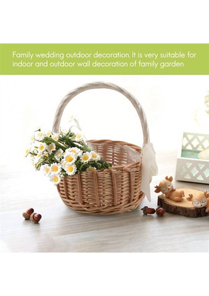 Adet Dokuma Çiçek Sepeti Rattan Saklama Sepeti Çiçek Kız El Sepeti El Yapımı Çiçek Sepeti Fiyonklu, Büyük (Yurt Dışından) modelleri