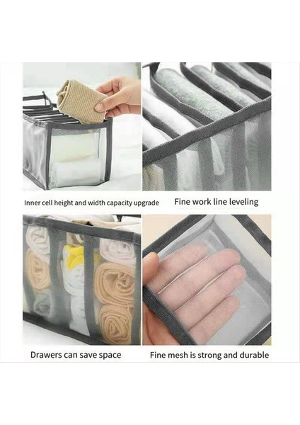 Iç Çamaşırı Sütyen Çorap Düzenleyici Saklama, Yıkanabilir Katlanabilir Çekmeceli Giysi Düzenleyici (Gri - 6 Izgara) (Yurt Dışından) fiyatları