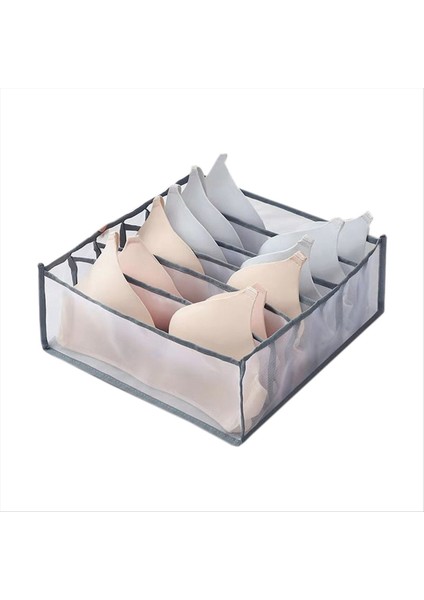 Iç Çamaşırı Sütyen Çorap Düzenleyici Saklama, Yıkanabilir Katlanabilir Çekmeceli Giysi Düzenleyici (Gri - 6 Izgara) (Yurt Dışından) fırsatları