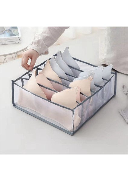 Iç Çamaşırı Sütyen Çorap Düzenleyici Saklama, Yıkanabilir Katlanabilir Çekmeceli Giysi Düzenleyici (Gri - 6 Izgara) (Yurt Dışından) indirimleri