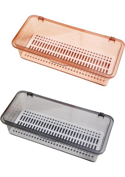 Çekmece Düzenleyici, Şeffaf Tuvalet Masası Depolama ve Düzenleyici, Banyo Vitrin Depolaması Için Kapaklı Makyaj Askısı B (Yurt Dışından)