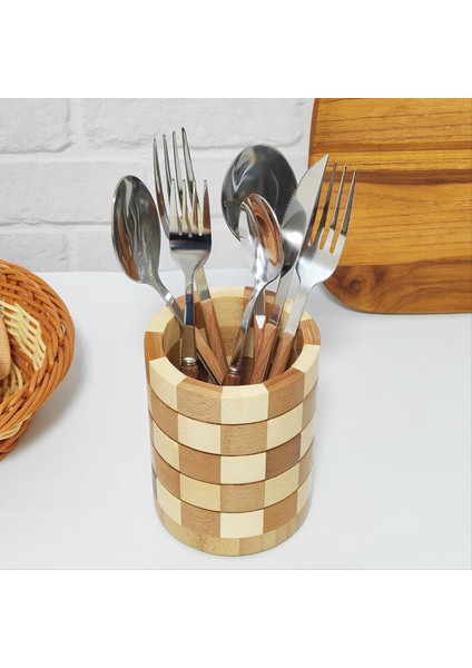 Bambu Gümüş Eşya Tutucu, Gümüş Eşya Düzenleyici, Mutfak Tezgahı Için Alet Tutucu, Ahşap Mutfak Eşya Düzenleyici (Yurt Dışından) indirimleri