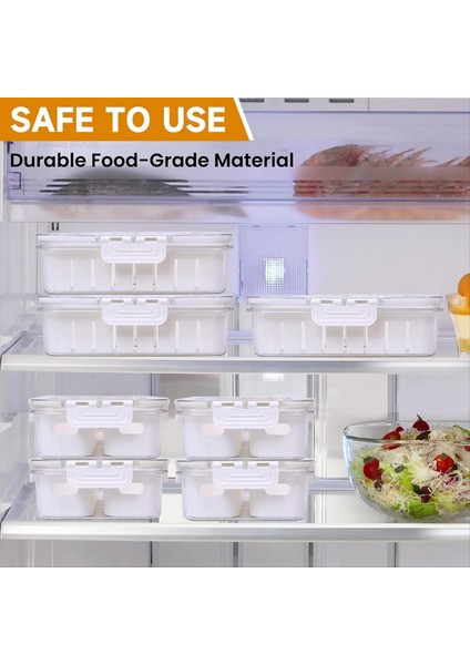 Snackal Box Buzdolabı Saklama: Bölmeli Servis Tepsisi - Atıştırmalık Düzenleyici Yeniden Kullanılabilir Yemek Tabağı Taşınabilir Buzdolabı Tutucu (Yurt Dışından) modelleri