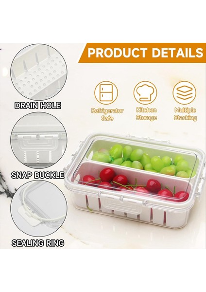 Snackal Box Buzdolabı Saklama: Bölmeli Servis Tepsisi - Atıştırmalık Düzenleyici Yeniden Kullanılabilir Yemek Tabağı Taşınabilir Buzdolabı Tutucu (Yurt Dışından) fırsatları