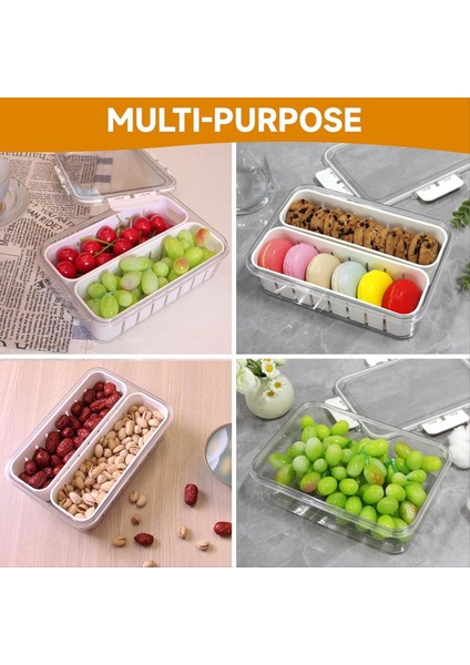Snackal Box Buzdolabı Saklama: Bölmeli Servis Tepsisi - Atıştırmalık Düzenleyici Yeniden Kullanılabilir Yemek Tabağı Taşınabilir Buzdolabı Tutucu (Yurt Dışından) indirimleri