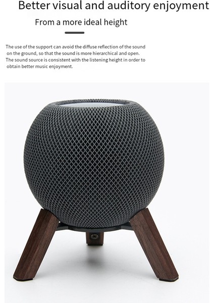 Homepod Mini Ahşap Tutucu Üçayaklı Metal Çerçeveli Gerçek Ahşap Stand Home Pod Mini Hoparlör Kuyusu (Yurt Dışından) modelleri