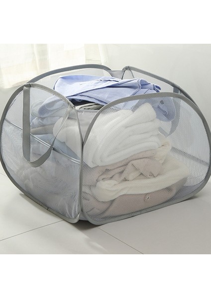 Güçlü Saplı Katlanabilir Fileli Açılır Çamaşır Sepeti, Yan Cepli Açılır Çamaşır Sepeti, Saklama Sepetleri-A (Yurt Dışından) indirimleri