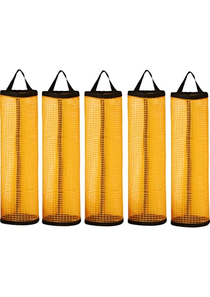 Duvara Monte Çöp Torbası Mutfak Askılı Görsel Saklama Sihirli Delinmeyen Çekmeli Plastik Torba Saklama Çantası Siyah+Sarı (Yurt Dışından)