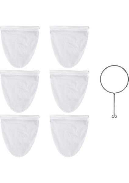 6 Sütlü Çay Filtre Poşeti Ultra Ince Örgülü Filtre Poşetleri Paslanmaz Çelik Saplı Çay Poşetleri Filtre Kahve Çay Süt (Orta) (Yurt Dışından)