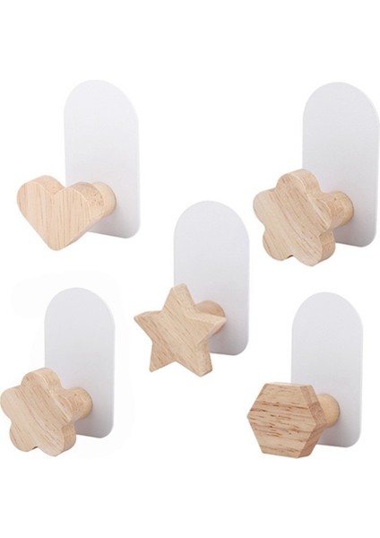 Dekoratif Kanca Ahşap Duvar Kancası Yıldız Kalp Şeklinde Anahtar Kancası Modern Palto Kancası Askılık Duvar Askısı Çanta Kancası Askılı Kapı Kolu (Yurt Dışından)