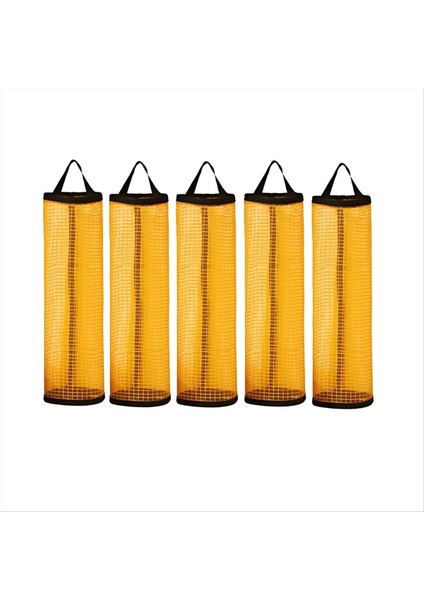 Duvara Monte Çöp Torbası Mutfak Askılı Görsel Saklama Sihirli Delinmeyen Çekmeli Plastik Torba Saklama Çantası Siyah+Sarı (Yurt Dışından)