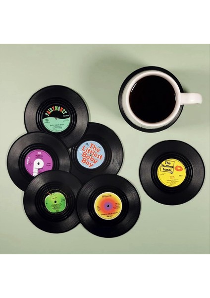 Yaratıcı Içecek Bardak Altlıkları 6'lı Set Vintage CD Bardak Altlıkları Müzik Severler Için Vinil Plaklar, Ev Hediyeleri Stil 1 (Yurt Dışından) fırsatları