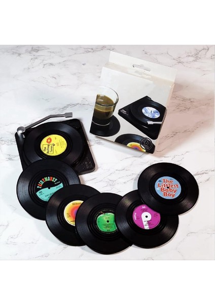 Yaratıcı Içecek Bardak Altlıkları 6'lı Set Vintage CD Bardak Altlıkları Müzik Severler Için Vinil Plaklar, Ev Hediyeleri Stil 1 (Yurt Dışından) indirimleri