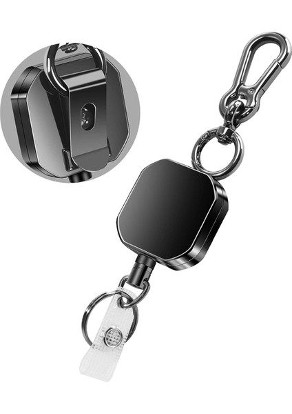 Geri Çekilebilir Anahtarlık, Ağır Hizmet Tipi Metal Kimlik Rozeti Tutucu Anahtar Makarası, Kemer Klipsli Karabina Anahtarlık, 27,5 Inç Çelik Kordon (Yurt Dışından) fiyatları