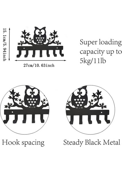 7hooks Baykuş Metal Duvara Monte Metal Anahtarlık Baykuş Anahtar Askısı Madalya Askısı Tasma Askısı Anahtar Düzenleyici Metal Anahtar Kancası (Yurt Dışından) indirimleri