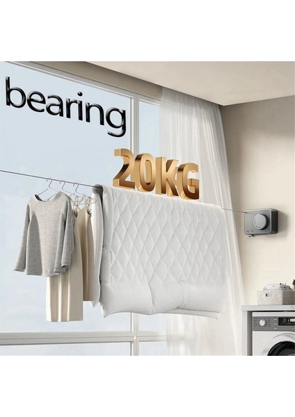 Duvara Monte Geri Çekilebilir Çamaşır Askısı Çamaşır Kurutma Rafı Görünmez Esnek Çamaşır Askısı, Beyaz (Yurt Dışından) fırsatları