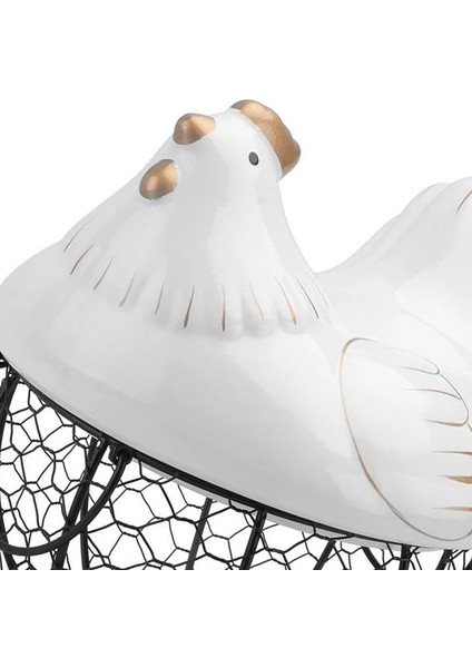 Seramik Demir Tavuk Yumurta Sepeti Tutucu Atıştırmalık Meyve Çeşitli Eşya Saklama Kutusu Tavuk Süsleri Kap Düzenleyici Raf-A (Yurt Dışından) indirimleri