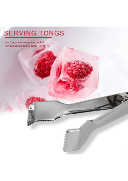 Buz Kovası, Buz, Şeker Küpleri, Kahve Barı, Yemek Servisi Için 2 Adet Testere Dişli Paslanmaz Çelik Buz Maşası (Yurt Dışından) modelleri