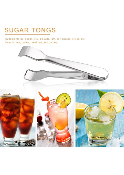 Buz Kovası, Buz, Şeker Küpleri, Kahve Barı, Yemek Servisi Için 2 Adet Testere Dişli Paslanmaz Çelik Buz Maşası (Yurt Dışından) fırsatları