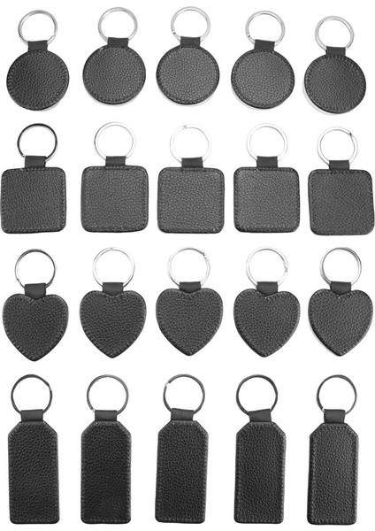 20 Adet Süblimasyon Boş Anahtarlık Pu Deri Anahtarlık Kolye Isı Transferi Anahtarlık Süsü Kendin Yap El Sanatları Yapımı Için (Yurt Dışından)