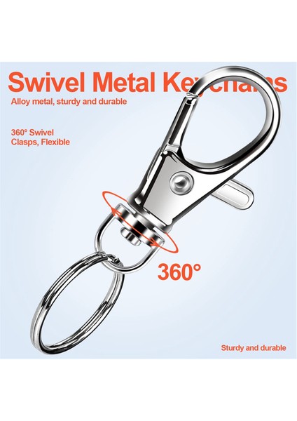 Anahtarlıklı Metal Döner Kancalar, 120 Adet Küçük Istakoz Pençesi Anahtarlık Tokaları ve 120 Adet Anahtarlık Halkası (Yurt Dışından) fırsatları