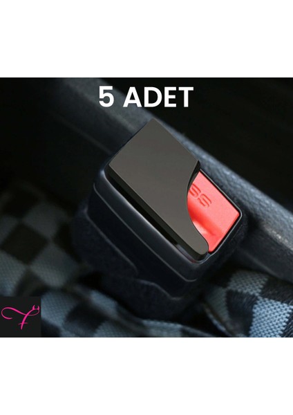 Tüm Araçlara Uygun Emniyet Kemeri Tokası Aparatı Plastik 5 Adet